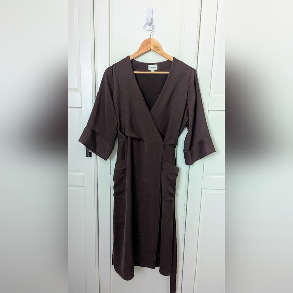 Frank & Oak kimono midi wrap dress - Picture 1 of 3
